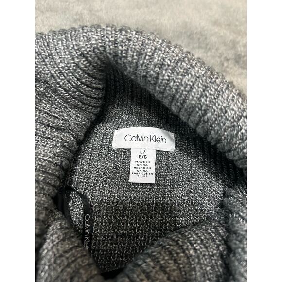 Calvin Klein Gray wide turrtleneck with button detail sweater, Size L - Picture 5 of 8